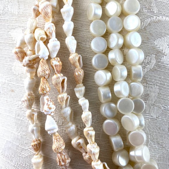 Beachy Pearl Shell Adjustable Layer Necklaces - Picture 3 of 9